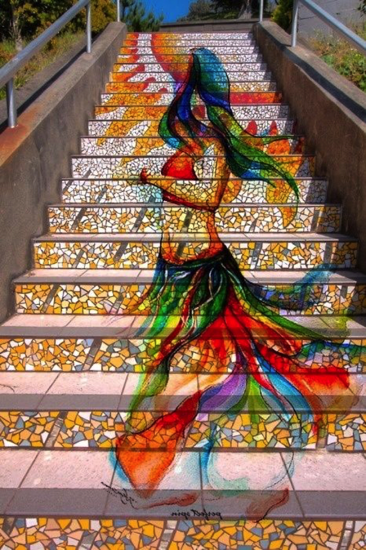 Vibrant Public Stairs Mosaic | Mosaics Lab | Tile Mosaic Artwork, Mosaic Patterns, Handmade Mosaic Art