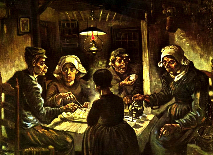 The Potato Eaters artwork by Vincent van Gogh.