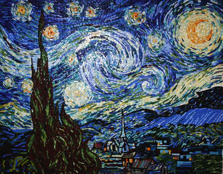 A gorgeous mosaic design inspired by Starry night.