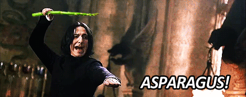 Legendary professor Severus Snape using asparagus for good cause