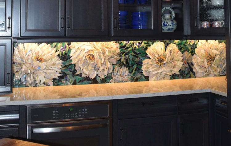Kitchen Mosaic Backsplash Art by Yulia Hanansen