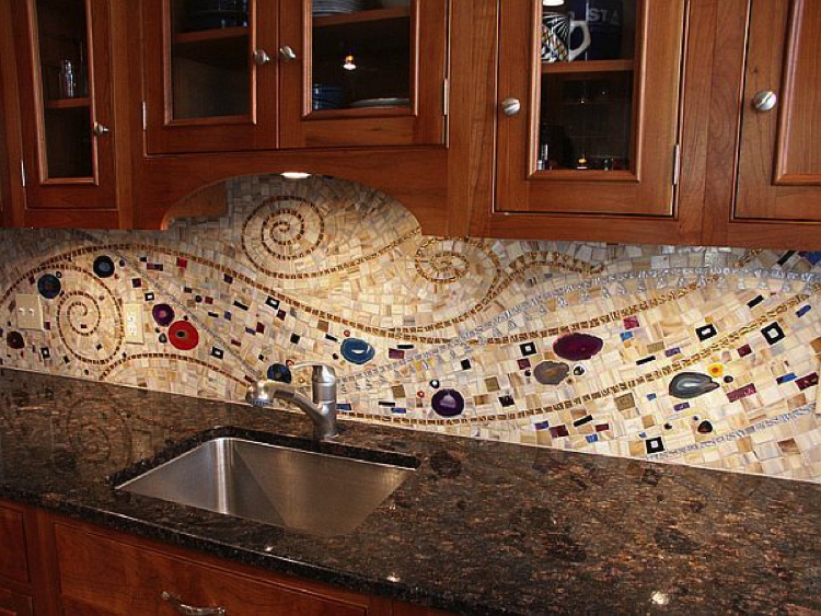 Klimt inspired Kitchen Backsplash Design