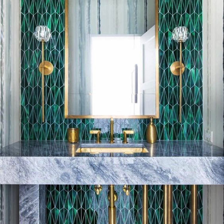 Gorgeous and bold bathroom backsplash that truly stands out.