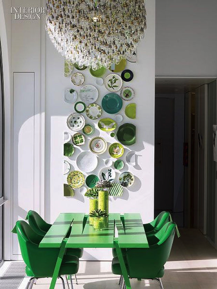 Go bold with deep green interior color, fresh, earthy and brave.