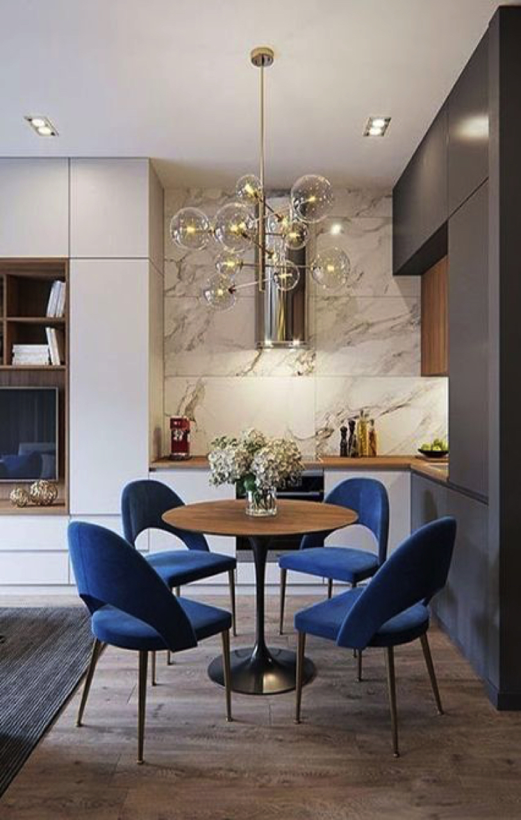 These gorgeous touches of blue modernize the look and feel of your space.
