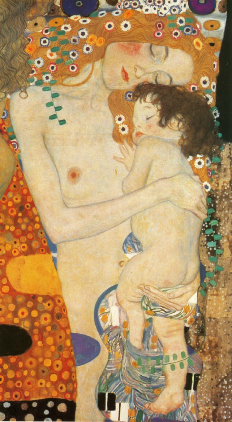 The close bond between mother and child painting by Gustav Klimt