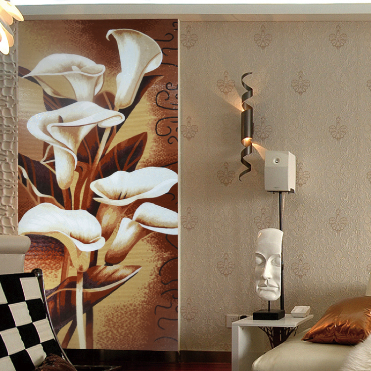 Dreamy handmade mosaic design on a bedroom wall by Mosaics Lab