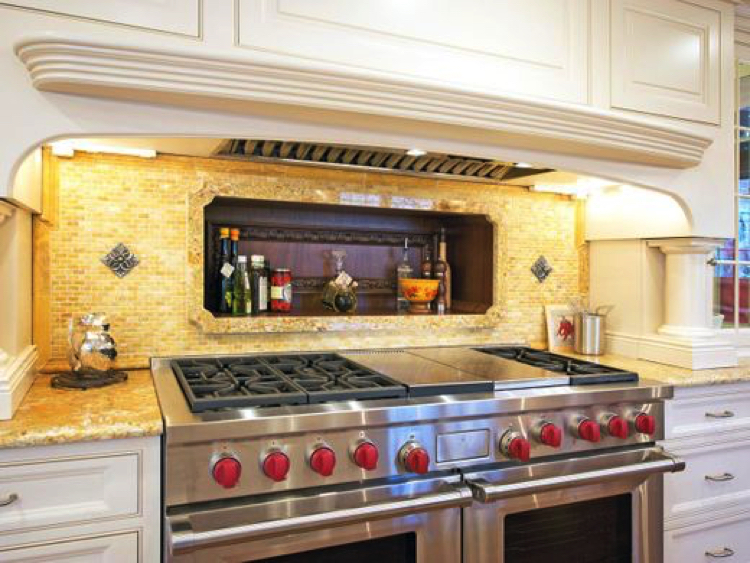 Beautiful handmade tile mosaic kitchen backsplash