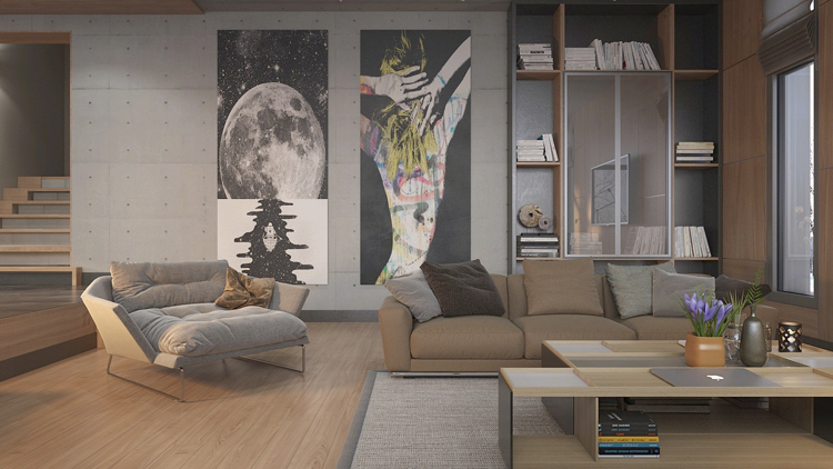 Wall art displayed in a living room can transform it.
