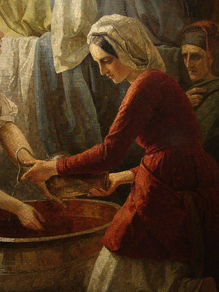 A mosaic wall art fresco of Mary Magdalene