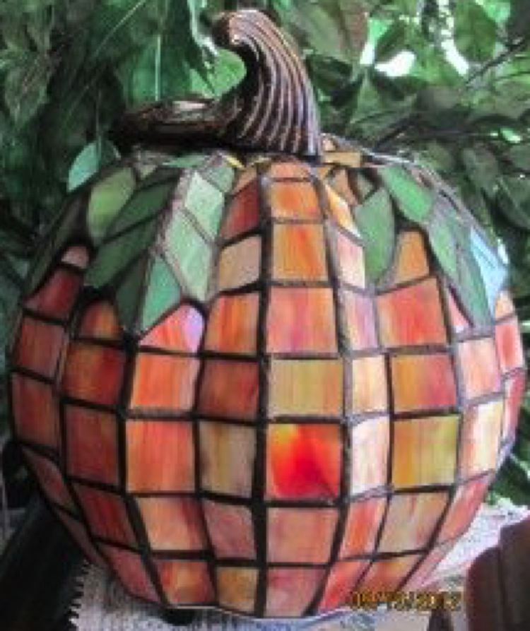 Beautiful handmade Glass mosaic pumpkin