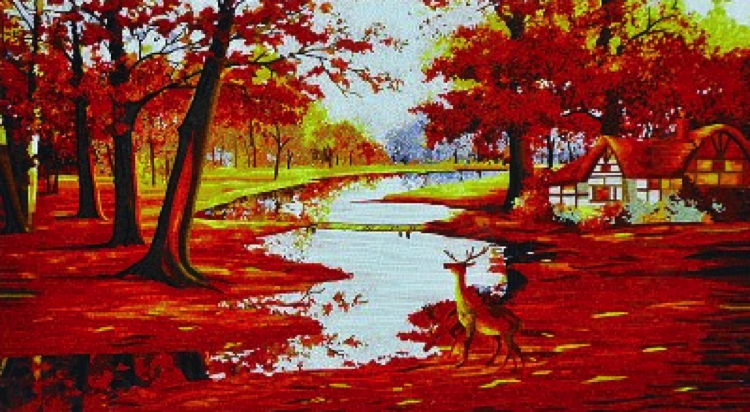 Classic fall-inspired mosaic design landscape by Mosaics Lab.