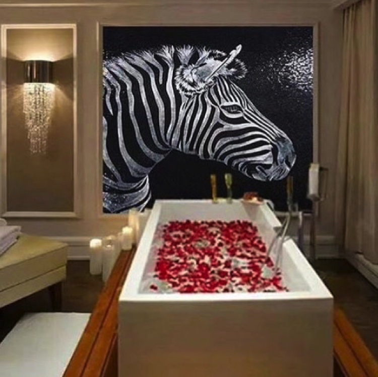 Contemporary bathroom mosaics artwork and designs.