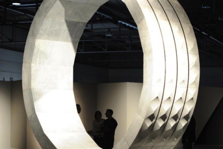 A contemporary stone circle exhibited at Marmomac 2019
