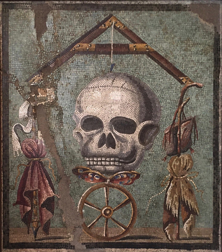 Scary Halloween mosaic design of a skull