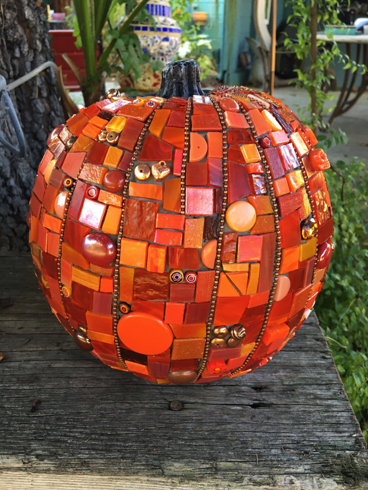 Beautiful mosaic design of a pumpkin