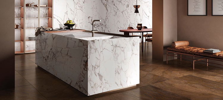 Beautiful Calacatta kitchen marble tiles