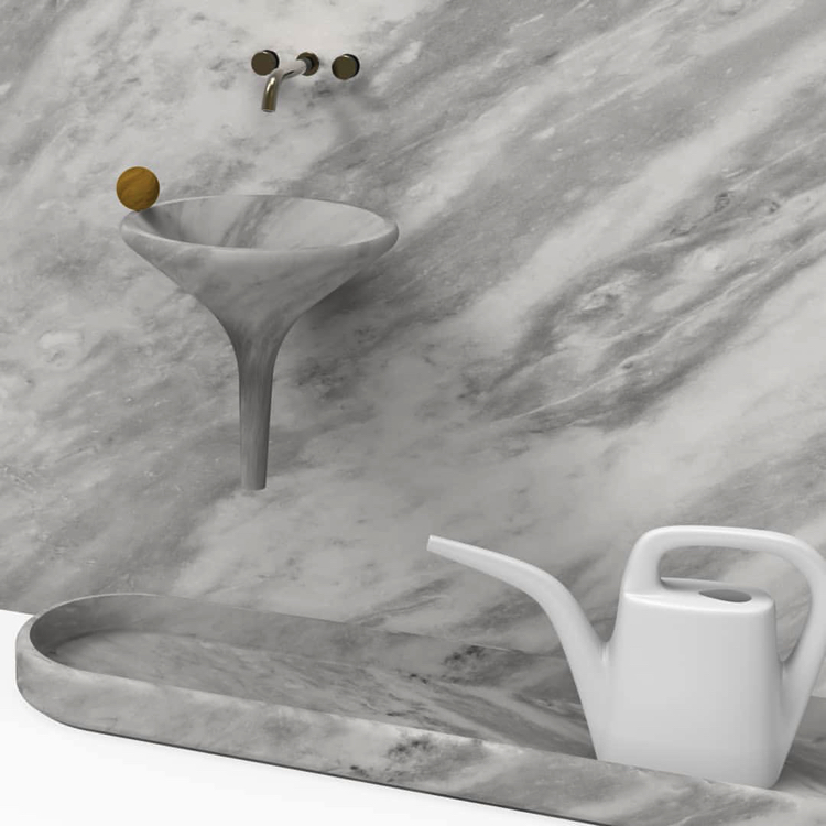 Marble basin and watering made of natural marble material.