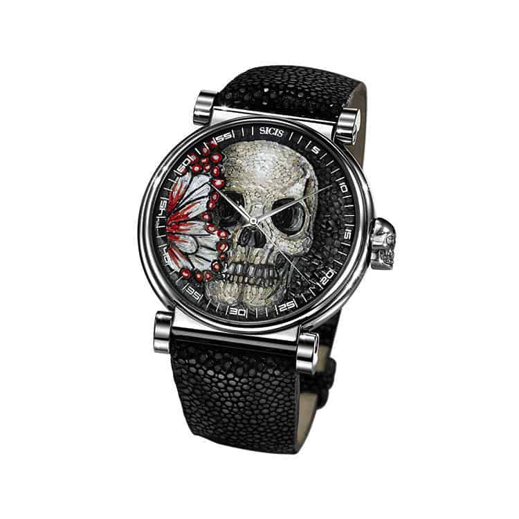 Gorgeous wrist piece is achieved with tiny micro mosaic brings a classy cohesion designed by Sicis.