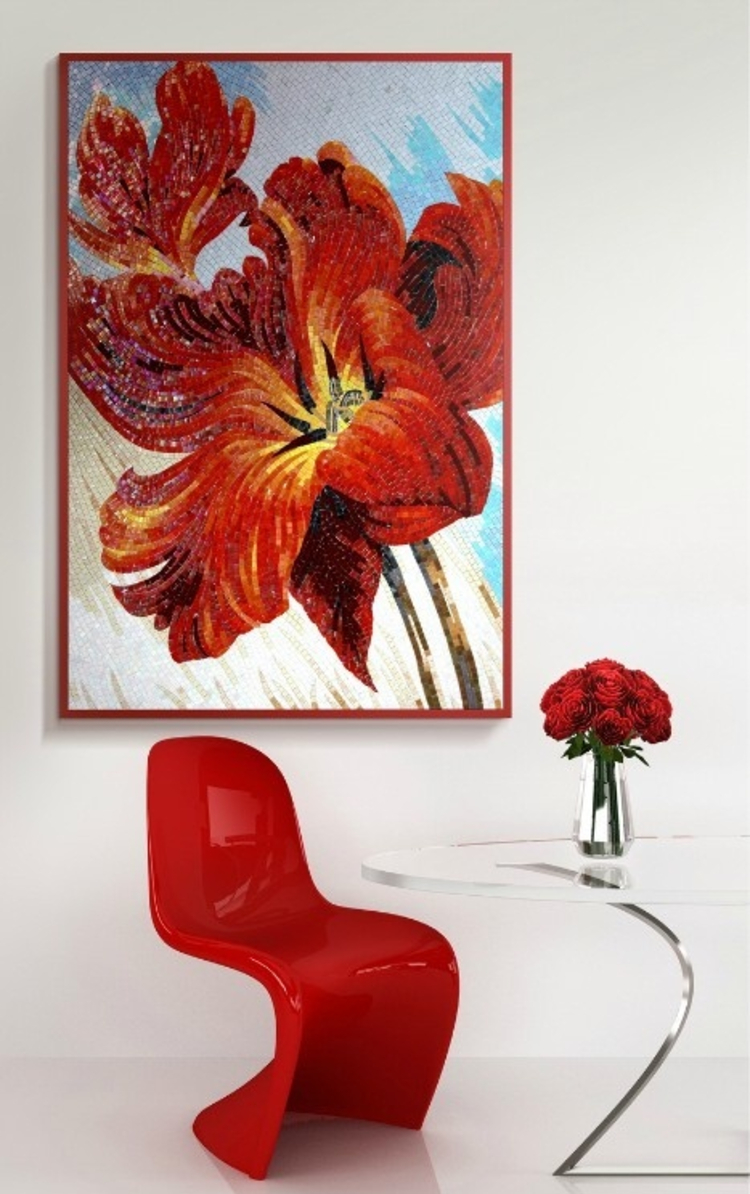 Elegant floral mosaic…Mosaics Artwork — Copyright © Mosaics Lab