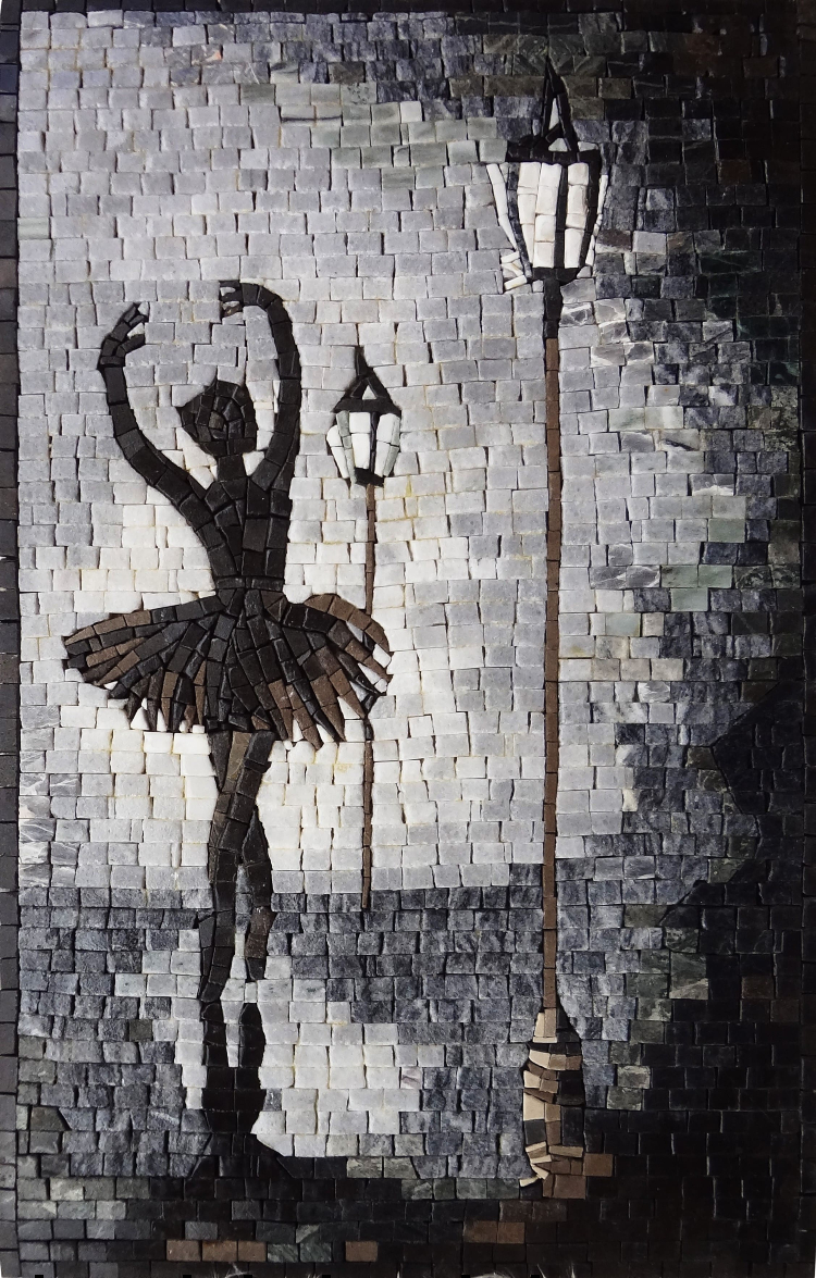 Mosaic Design of a ballet dancer by Mosaics lab
