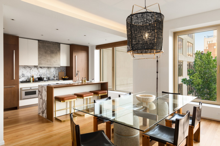 Kitchen and dining room designed by Lenny Kravitz