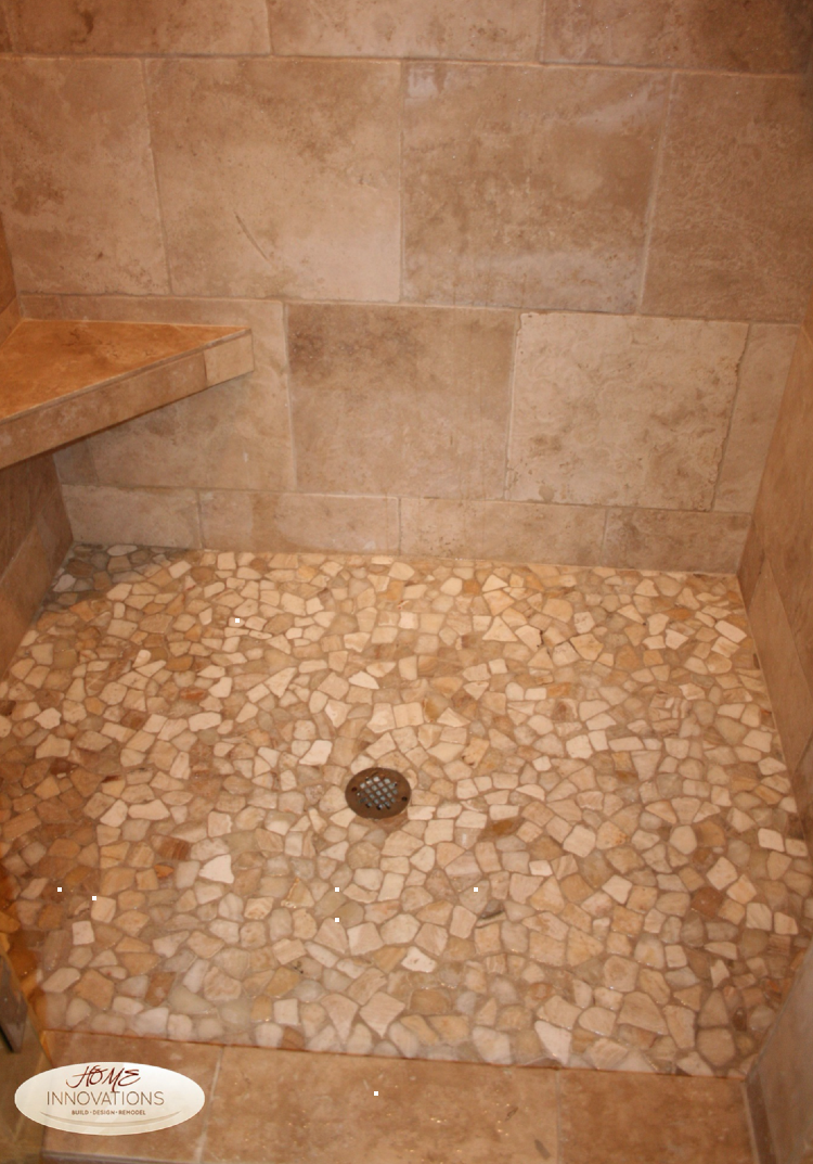 Wonderful sandstone shower mosaic inlay