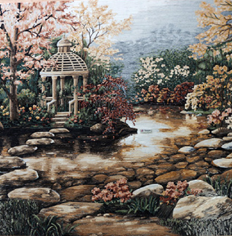 A romantic mosaic design depicting a gorgeous Gazebo