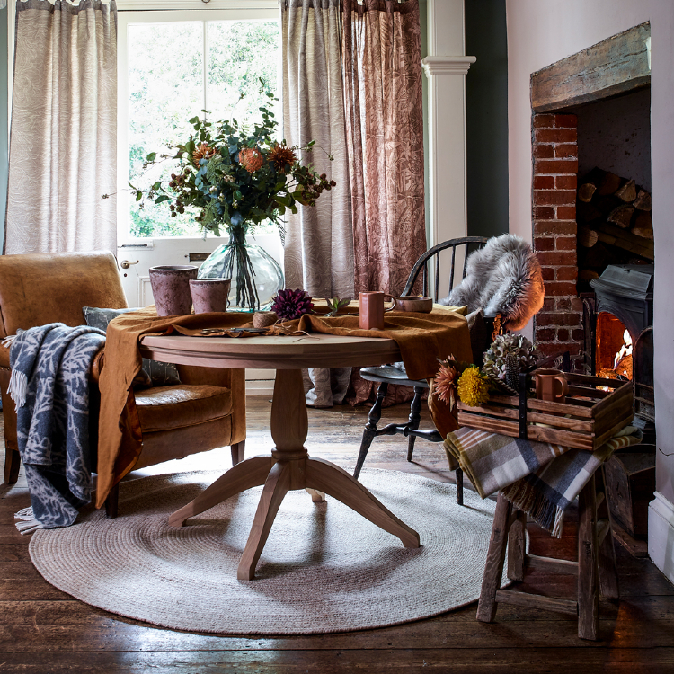 Wooden floors and relaxed and warm home decor