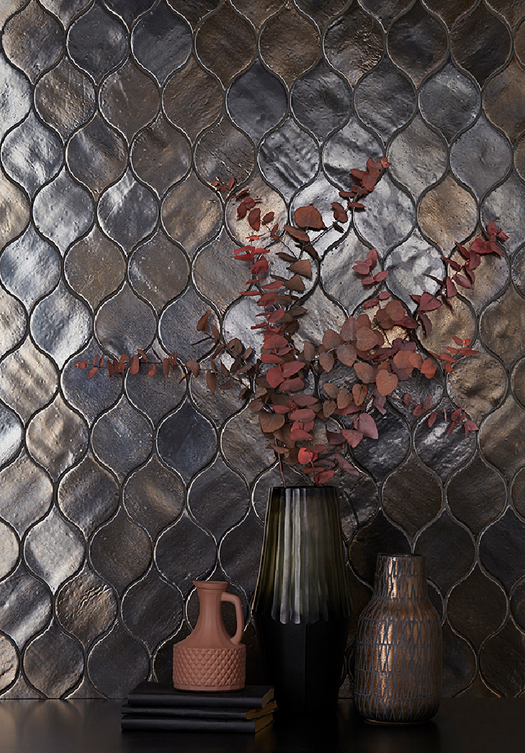 Natural mosaic artwork makes a beautiful statement wall