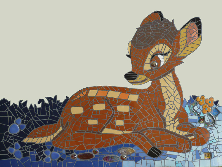 cute mosaic artwork of the Disney character Bambi