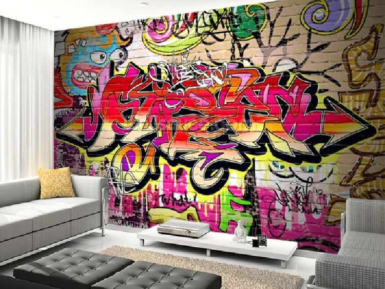 Beautiful Graffiti on a living room wall. | Mosaics Lab
