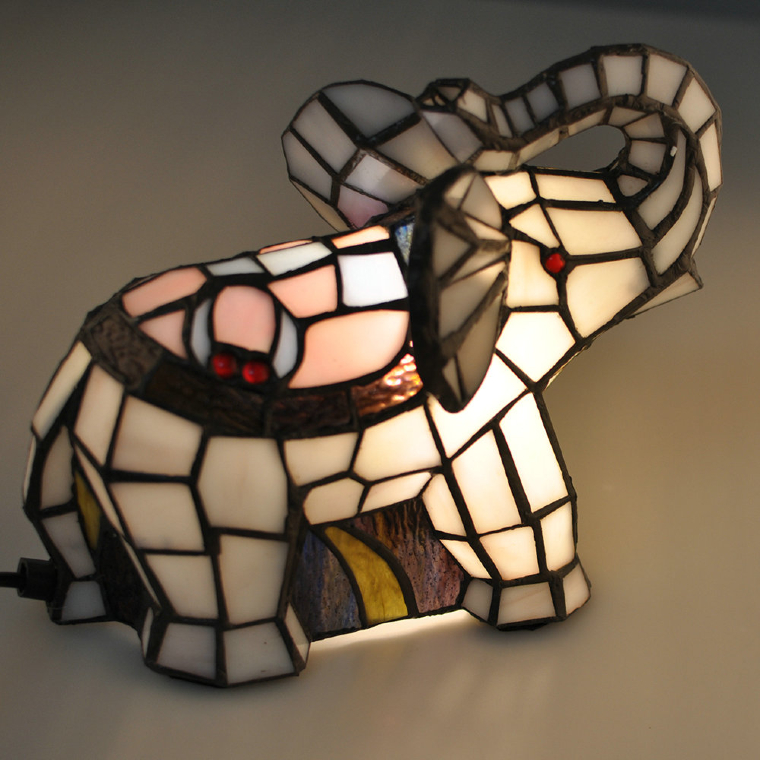 Gorgeous mosaic elephant lamp for kids' room