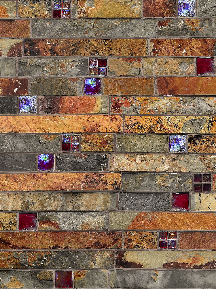 Gorgeous glass and stone tiles