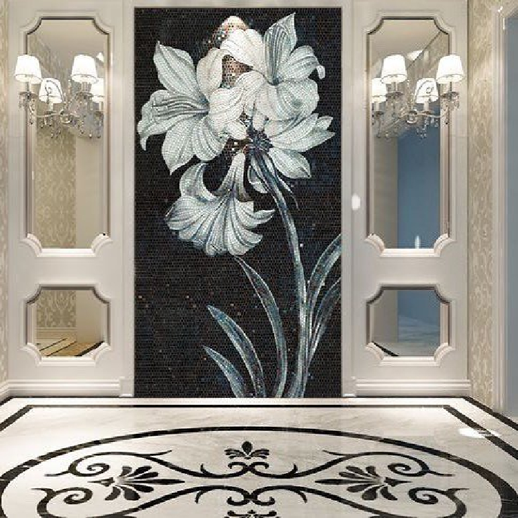 Wonderful and discreet wall mosaic mural by Mosaics Lab.