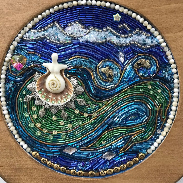 Natural shell bathroom mosaics.