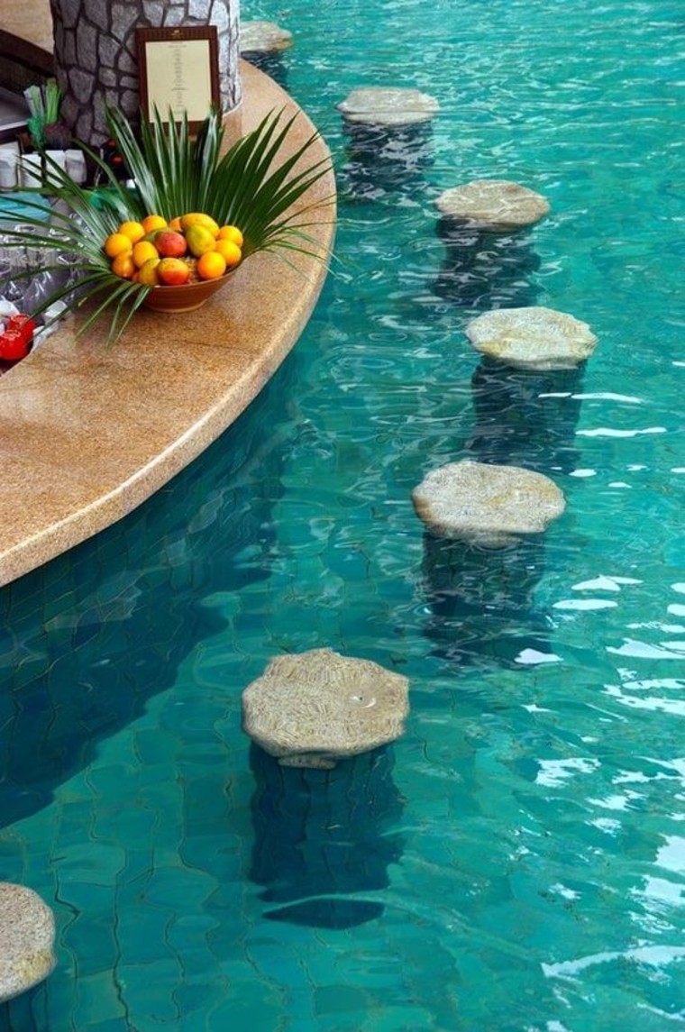 Built in pool seats