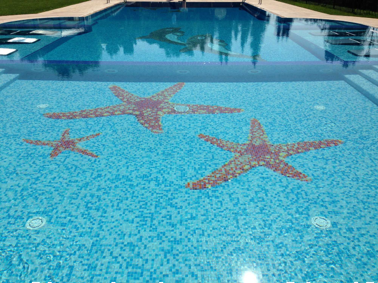 Beautiful pool mosaic star fish design