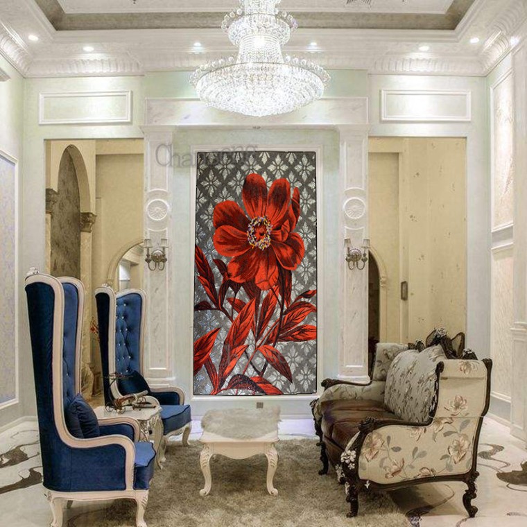 Mosaic Art Mural in a living room