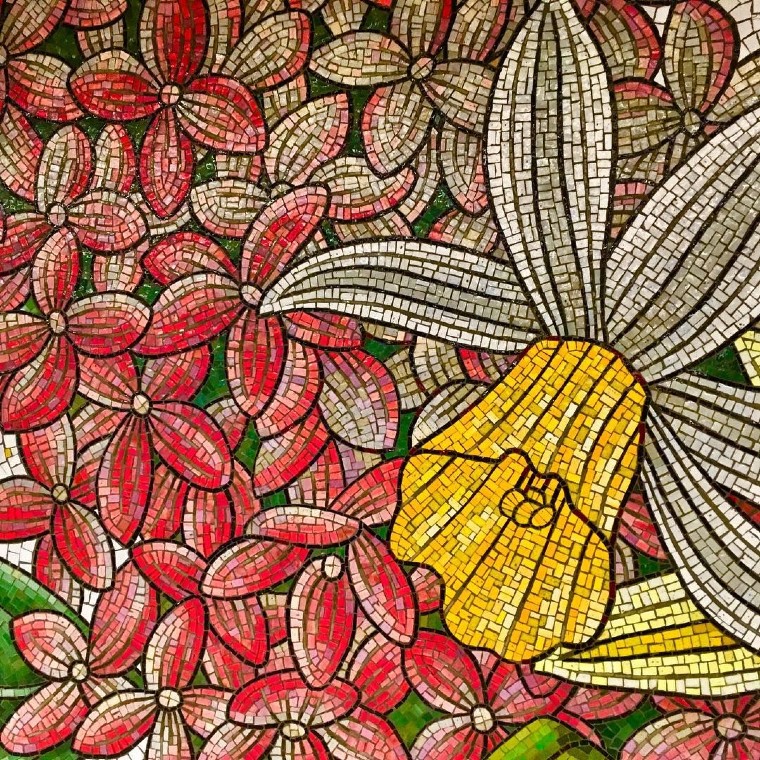Stunning daffodil flower mosaic artwork.