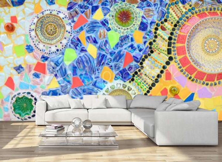 Colorful statement wall.