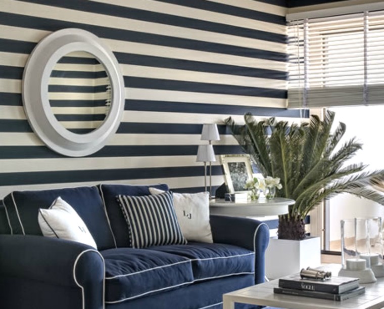 Stripes are beautiful as a feature wall.