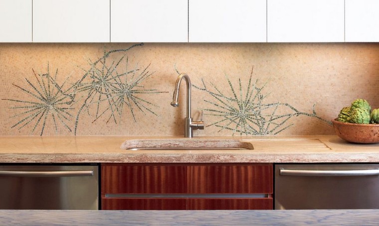Contemporary Mosaic for Kitchen Backsplash.