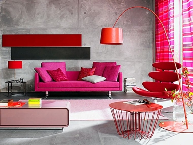 Urban pink interiors.