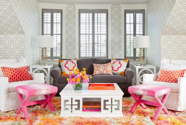 Pink color in interior design.