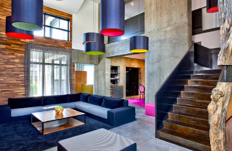 Urban colorful interior design.