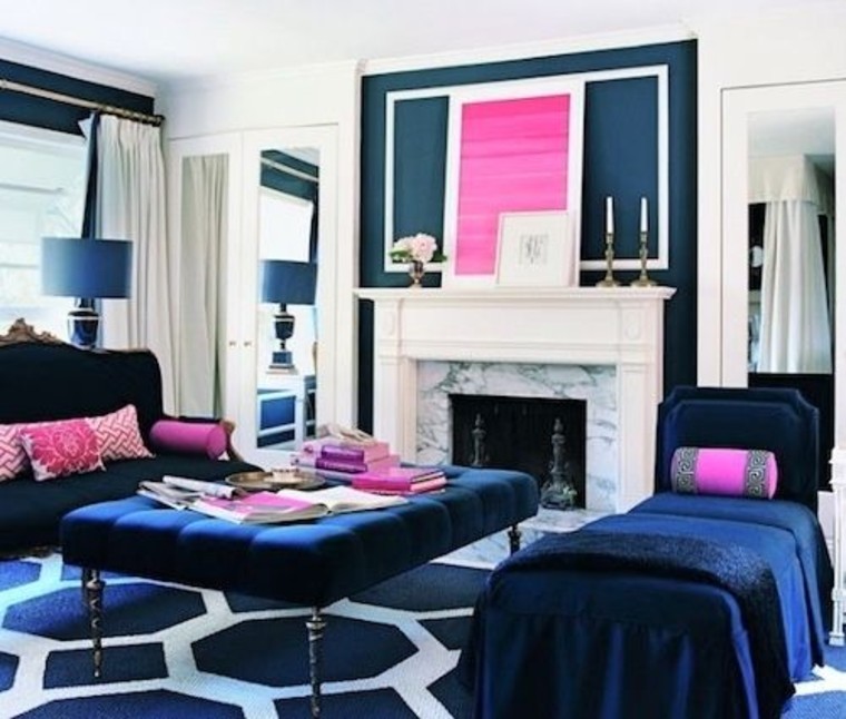 Pink and blue interiors