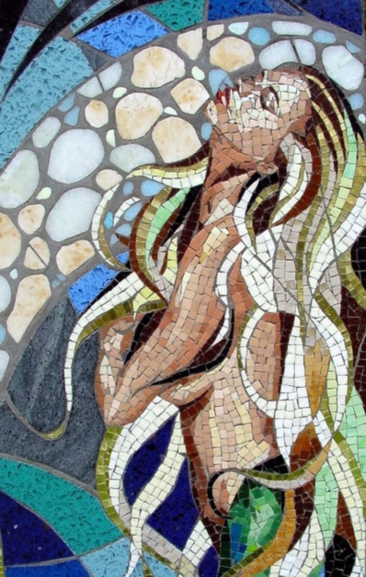 Stunning mermaid mosaic art by Carole Choucair