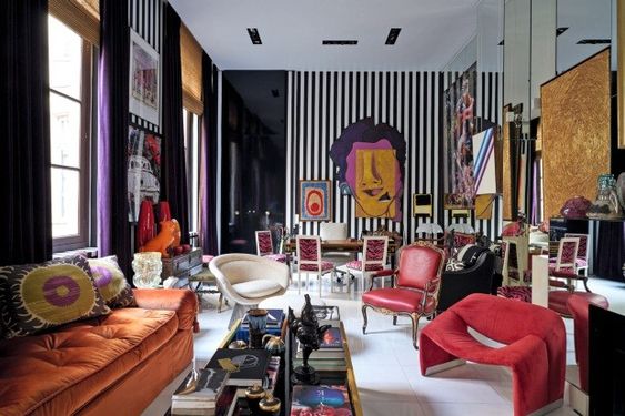 Colorful interior designed space. Interior design inspiration by Mosaics Lab