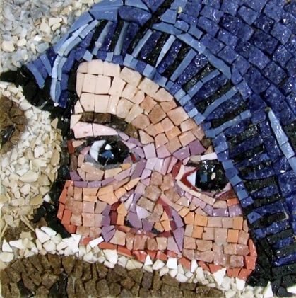 Beautiful Mosaic design of a baby by Michael Kruzich.